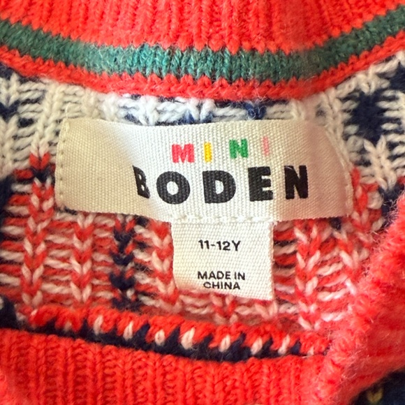 Mini Boden All Over Christmas Fairisle Navy Blue Sweater - Picture 4 of 7